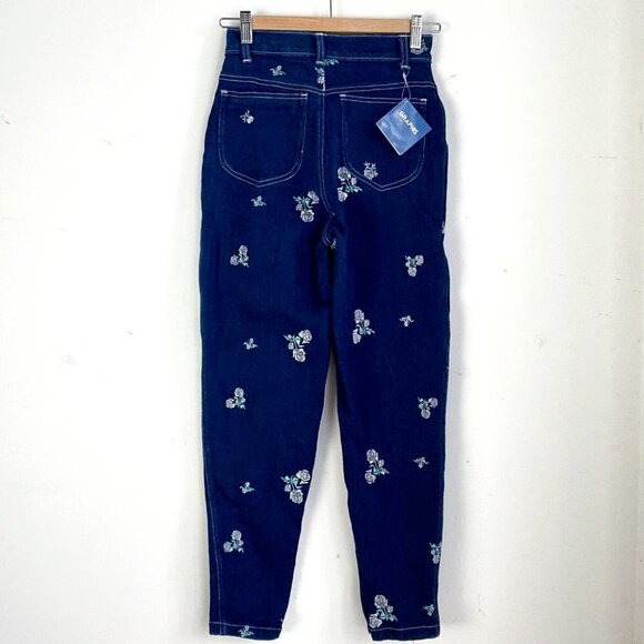 NWT Vintage Graphis High Waist Floral Embroidered Skinny Jeans XS - Picture 4 of 10